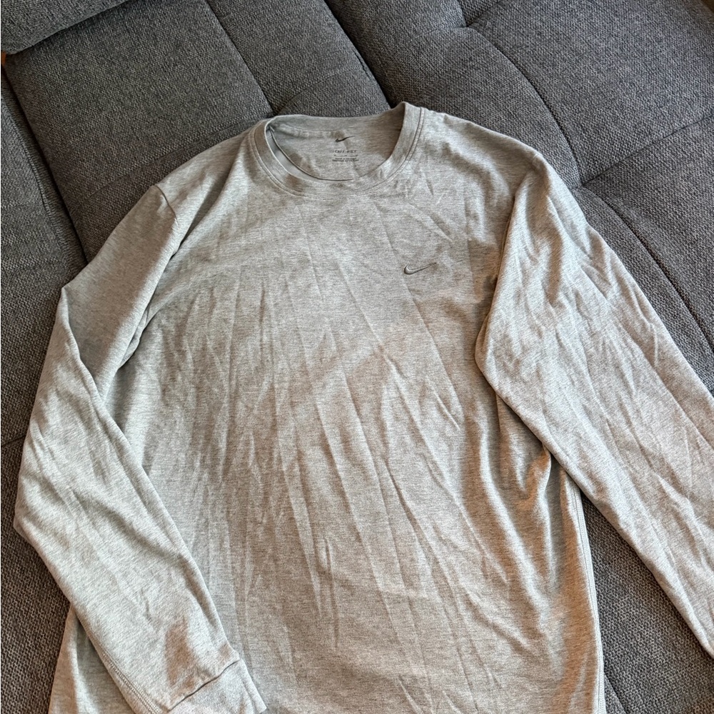 Nike Light Gray Long Sleeve Men's Tee
